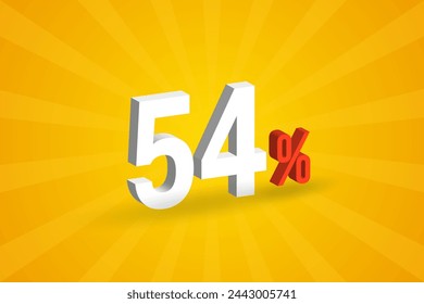 54% discount 3D text for sells and promotion.
