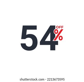 54% Discount Coupon design. Sale tags set vector badges template. Sale offer price sign. Special offer symbol. Discount promotion. Discount badge shape. Vector illustration template 