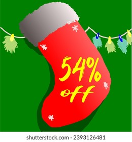 54% discount sock and christmas promotion red green white flashing flashing on the wall
