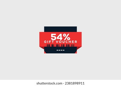 54% Gift Voucher Minimalist signs and symbols design with fantastic color combination and style