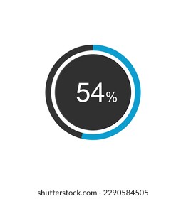 54% Loading. 54% circle diagrams Infographics vector, 54 Percentage ready to use for web design ux-ui.