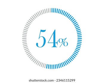 54% Loading. 54% circle diagrams Infographics vector, Percentage ready to use for web design.