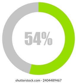 54% de carga. 54% de diagramas de círculo Vector de infografía, 54% listo para usar para diseño web ux-ui