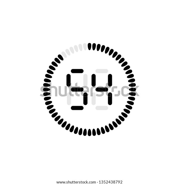 54 Minutes Stopwatch Vector Icon Digital Stock Vector (Royalty Free