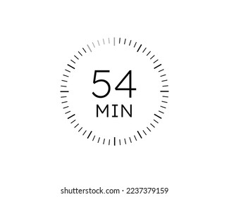 54 minutes timers Clocks, Timer 54 min icon vector