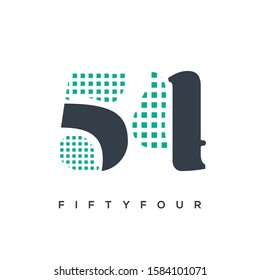 54 number logo check design digit vector template