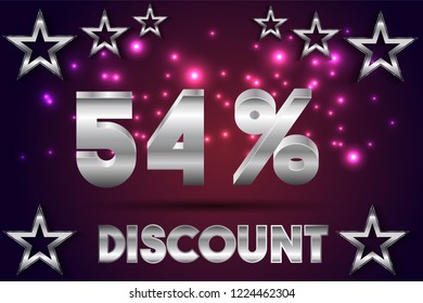 54% off discount promotion sale,  sale promo marketing.