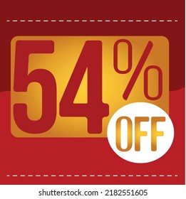 54% de descuento. banner rojo y naranja con globo flotante para promociones y ofertas
