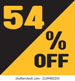 Up To 54% Off Special Offer sale sticker black and gold, vector illustration