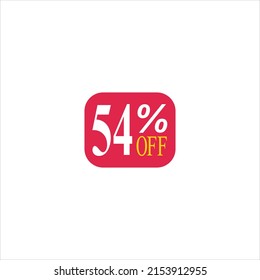 54 offer tag discount vector icon stamp on a white background