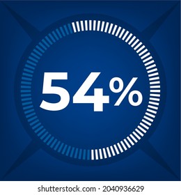 54 percent count on dark blue background