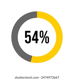 54% Prozent Diagrammmeter von Ready-to-Use für Webdesign, Benutzeroberfläche oder Infografik -