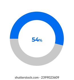 54 percent pie chart outline stroke vector illustration eps 