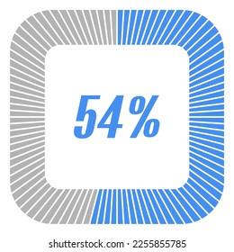 54 percent square shape percentage diagram for infographics,documents or reports. vector.