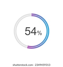 54 percent Update or loading symbol, 54% Circle loading icon template.
