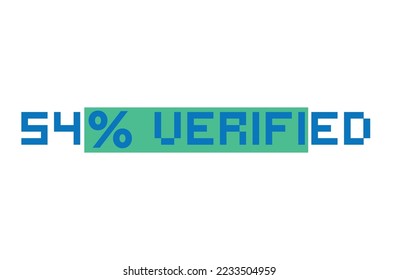 54% percentage verified vector art illustration with fantastic font and green color