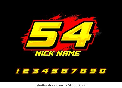 54 race number Set vector design template EPS 10