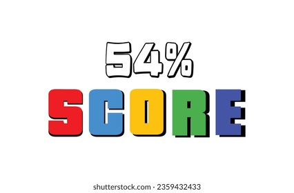 54 % Score sign designed modern style to catch the eye with color various combination. Point Vector illustration isolated white background. - Shutterstock ID 2359432433