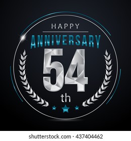 54 Silver anniversary logo, low poly design number