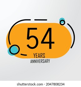 54 th anniversary event party. Vector illustration. numbers template for Celebrating.