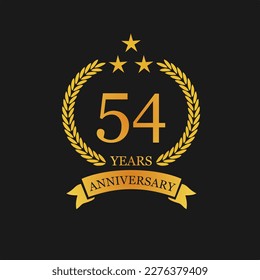 54 th Anniversary logo template illustration. suitable for you