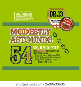 54 typography slogan. Vector illustrations for printed t-shirts, screen printing