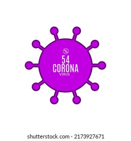 54% vector sign symbol in the form of virus illustration, corona outbreak diagnosis stamp, isolated on white background