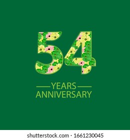 54 Year Anniversary Celebration Vector Template Design Illustration