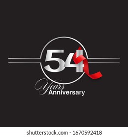 54 Year Anniversary celebration Vector Template Design Illustration