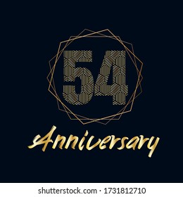54 year anniversary celebration, vector design for celebrations, invitation cards and greeting cards