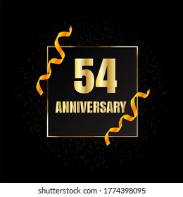 54 años de celebración, diseño vectorial para celebraciones, tarjetas de invitación y tarjetas de felicitación