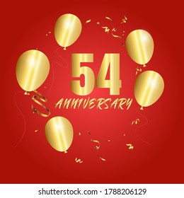 54 year anniversary celebration, vector design for celebrations, invitation cards and greeting cards