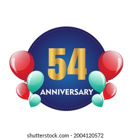 54 year anniversary celebration, vector design for celebrations, invitation cards and greeting cards