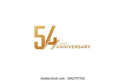 54 Year Anniversary Celebration Vector. Happy Anniversary Greeting Celebrates Template Design Illustration