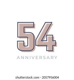 54 Jahre Jubiläumsfeier Vektor. Gruß zum Jubiläum feiert Vorlagendesign-Illustration