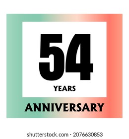 54 year anniversary celebration, vector design for celebrations, invitation cards and greeting cards