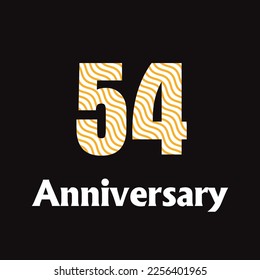 54 años de celebración, diseño vectorial para celebraciones, tarjetas de invitación y tarjetas de felicitación