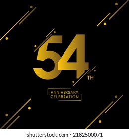 54 year anniversary celebrations logo design concept. vector template illustration