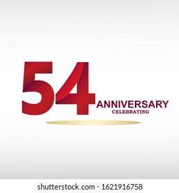 54 Year Anniversary Vector Template Design Illustration
