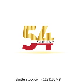 54 Year Anniversary Vector Template Design Illustration