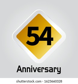 54 Year Anniversary Vector Template Design Illustration