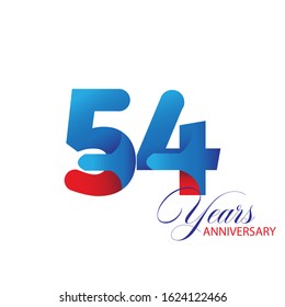54 Year Anniversary Vector Template Design Illustration