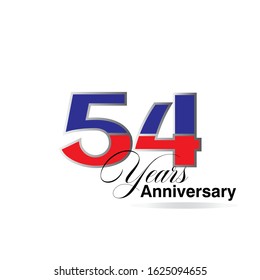 54 Year Anniversary Vector Template Design Illustration