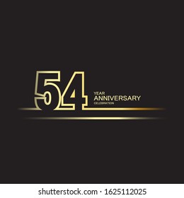 54 Year Anniversary Vector Template Design Illustration