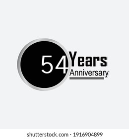 54 Year Anniversary Vector Template Design Illustration Back Circle White Background