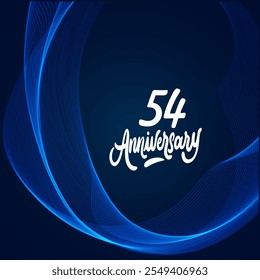 54 years anniversary celebration 3d vector template design illustration