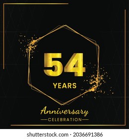 54 years Anniversary Celebration Design, Vector illustration design.

