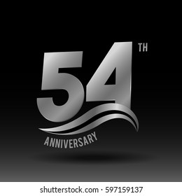 54 Years Anniversary Celebration Design logo