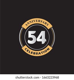 54 Years Anniversary Celebration Logo Vector Template Design 