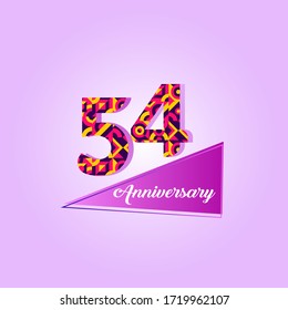 54 years anniversary celebration logo vector template design 